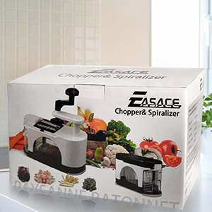upgrade chopper blade easace mandoline slicer spiralizer vegetable chopper dicer onion chopper with container pro multi vegetable fruit chopper kitchen peeler cutter slicer dicer cutter 5 blades