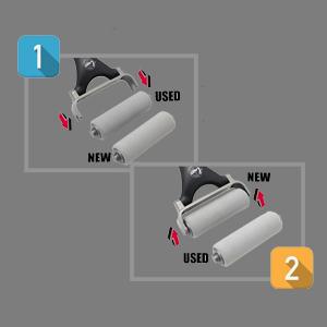 easace lotion applicator for back & body, long handle 21.5inch adjustable lotion roller with 2 replacement roller for back self(silver) health & household color : silver