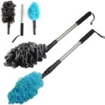 easace back scrubber for shower loofah with long handle, adjustable head with 1 replacement soft loofa,scrubber sponge and brush for body,23″loofah on a stick for men women bathing accessories : beauty & personal care
