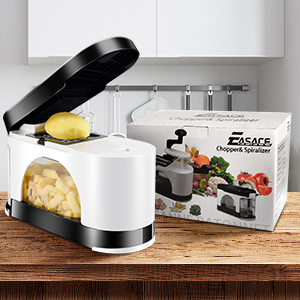 upgrade chopper blade easace mandoline slicer spiralizer vegetable chopper dicer onion chopper with container pro multi vegetable fruit chopper kitchen peeler cutter slicer dicer cutter 5 blades